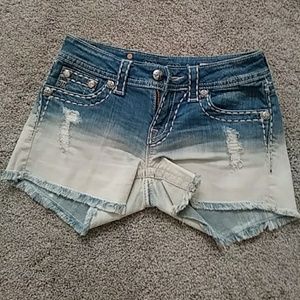 Miss me blue and white shorts